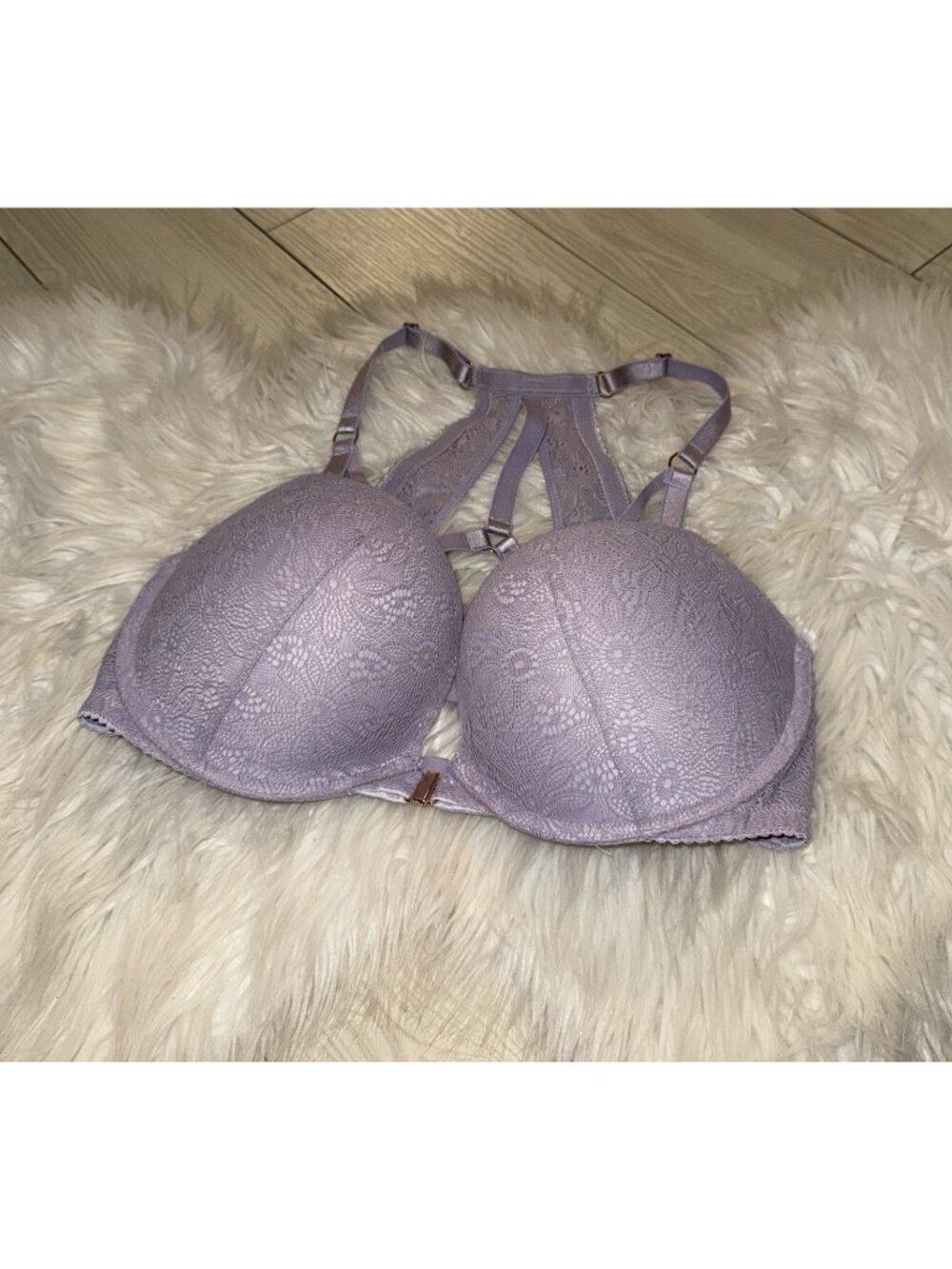 Victorias Secret Very Sexy Push Up Bra Front Close Padded Lace UW Womens 36DD